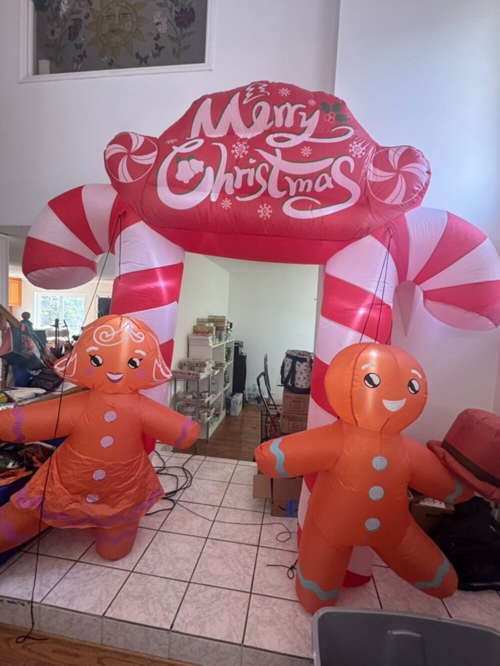 9.6ft GOOSH Christmas Inflatable Gingerbread Candy Cane Arch